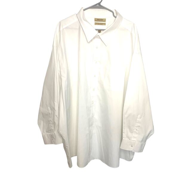 Roundtree & York Gold Label Dress Shirt Button Up 22/35 Big White 80s Non Iron - Picture 1 of 9